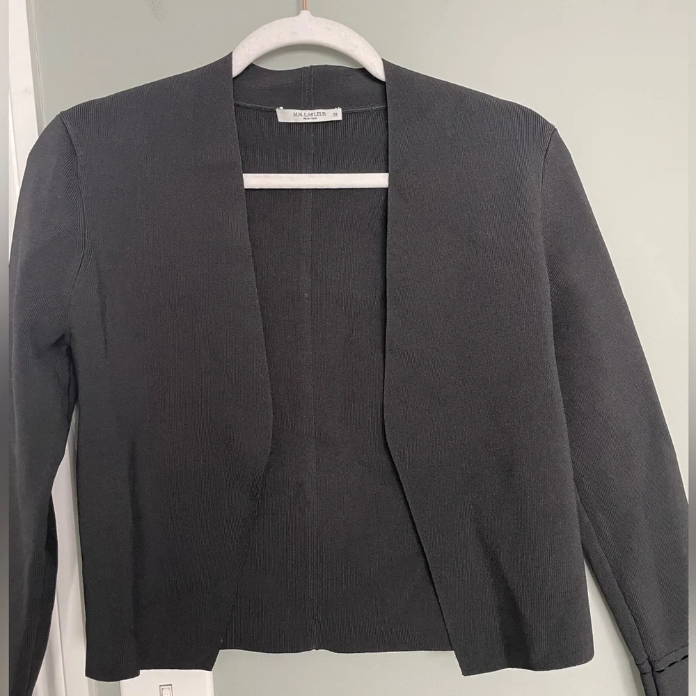 MM Lafleur "Sant Ambroeus" Jardigan Black Cropped Open Front Cardigan Jacket - Picture 15 of 17